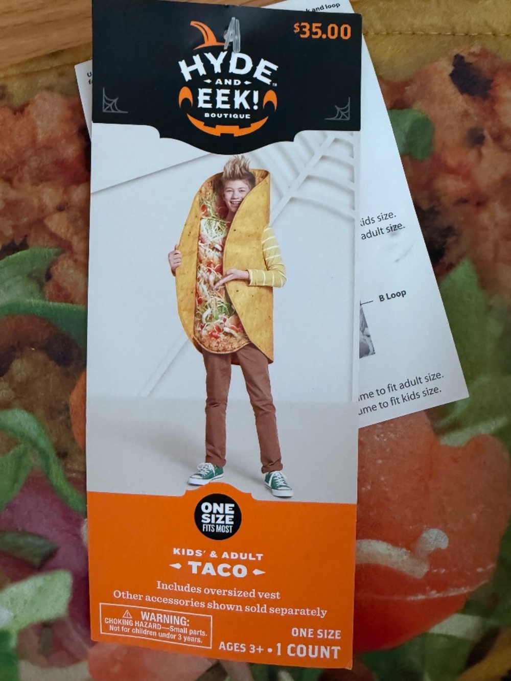 NWT Taco Costume for Adult or Child Halloween Taco Costume
